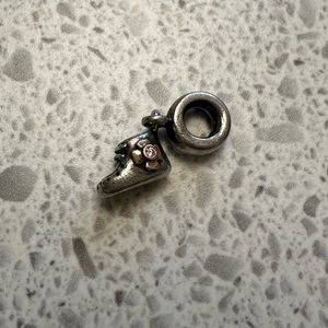 Pandora baby shoe pink diamond & gold accent charm for Pandora bracelet